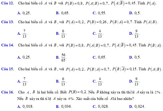 Công thức xác suất toàn phần - công thức Bayes