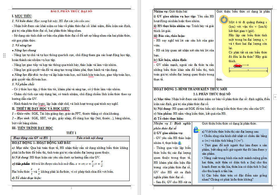 Giáo án PowerPoint Toán 8 Chân trời sáng tạo Bài 5