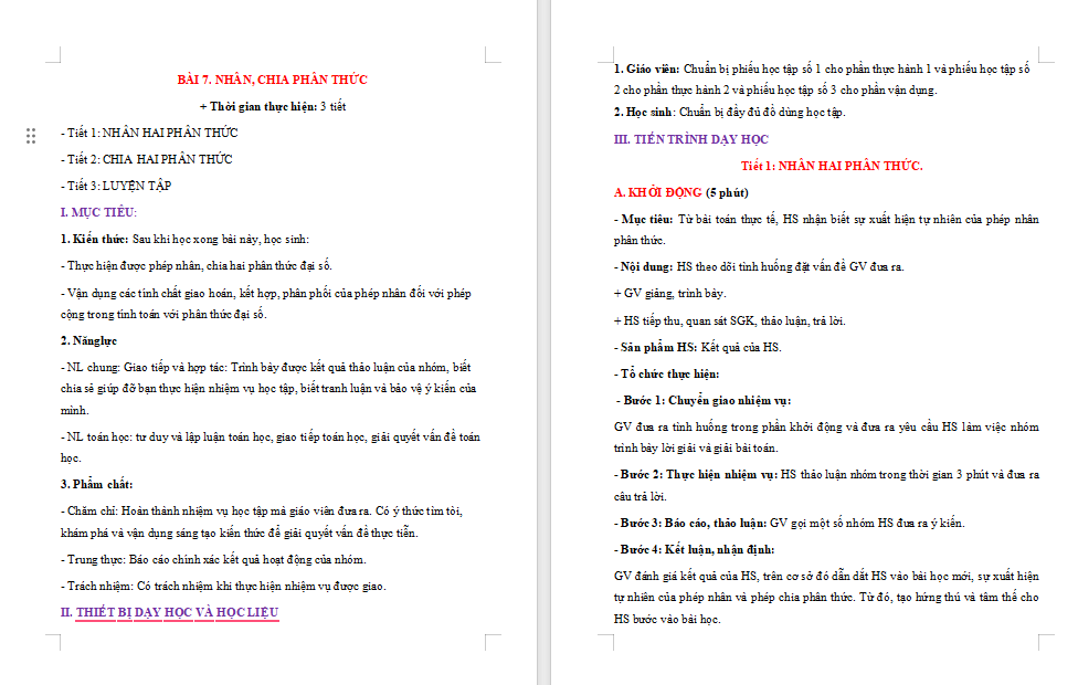 Giáo án PowerPoint Toán 8 Chân trời sáng tạo Bài 7