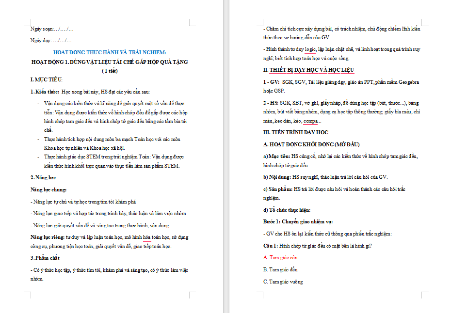 Dùng vật liệu tái chế gấp hộp quà tặng