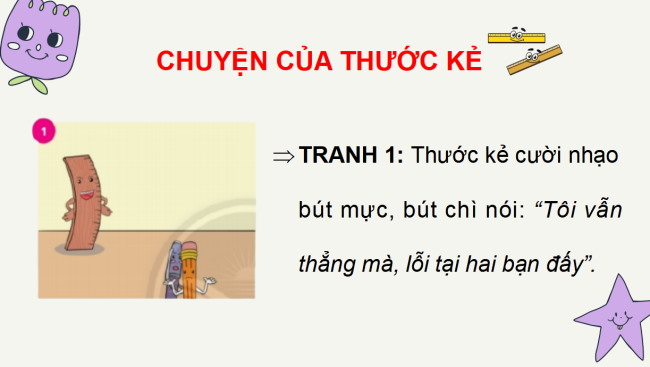 PowerPoint Tiếng Việt 2 Bài 4: Đọc - kể Chuyện của thước kẻ