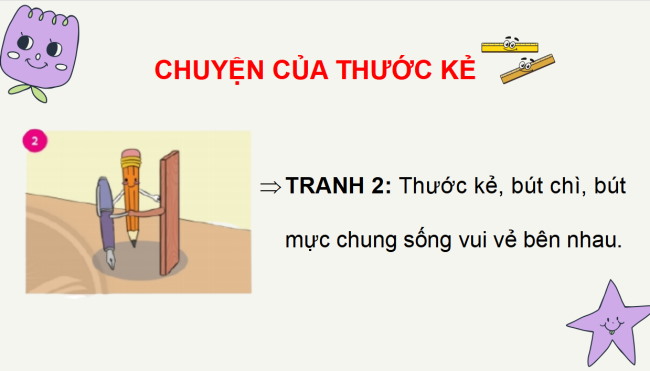PowerPoint Tiếng Việt 2 Bài 4: Đọc - kể Chuyện của thước kẻ