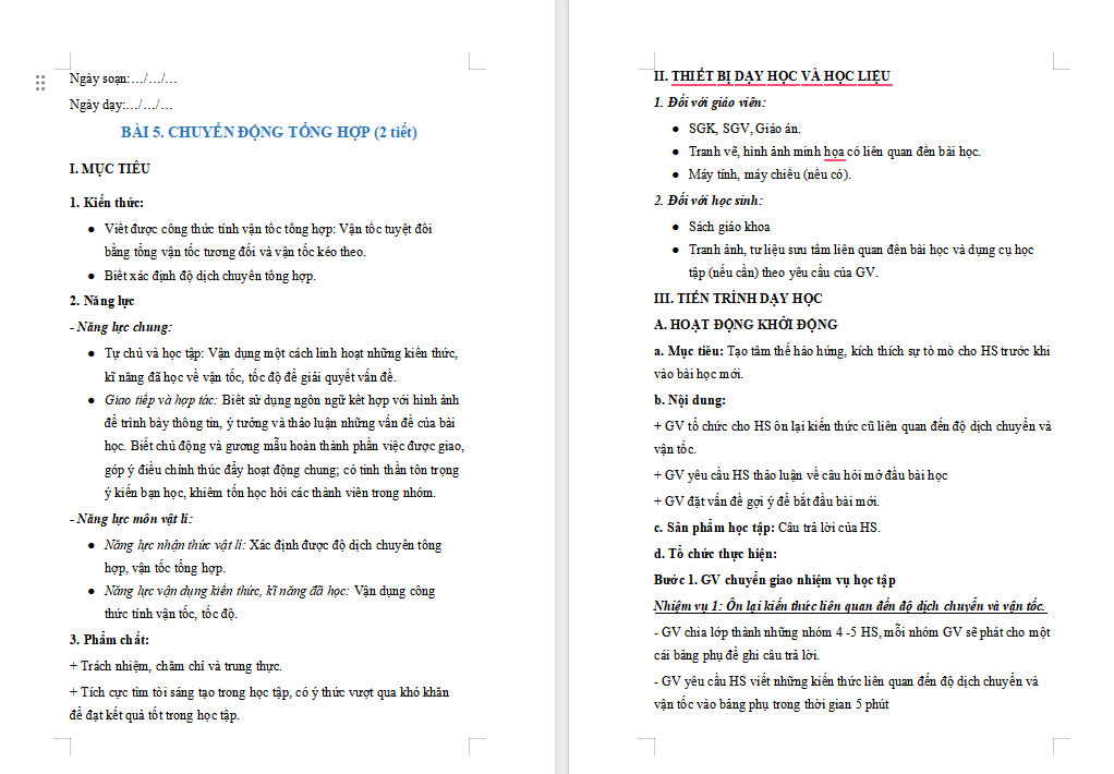 Giáo án PowerPoint Vật lí 10 Bài 5 Chân trời sáng tạo