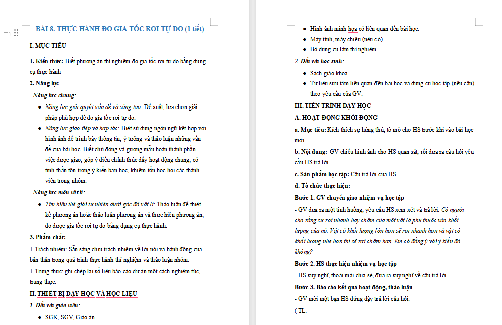 Giáo án PowerPoint Vật lí 10 Bài 8 Chân trời sáng tạo