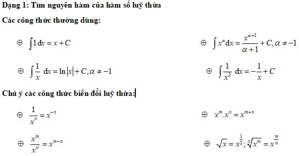 Bài toán về Nguyên hàm