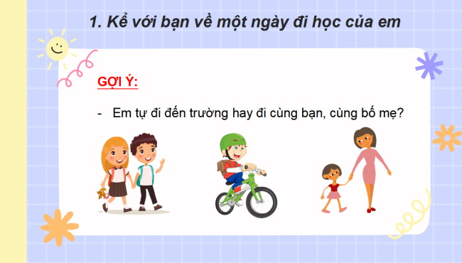 PowerPoint Tiếng Việt 2 Bài 10: Viết về một ngày đi học của em