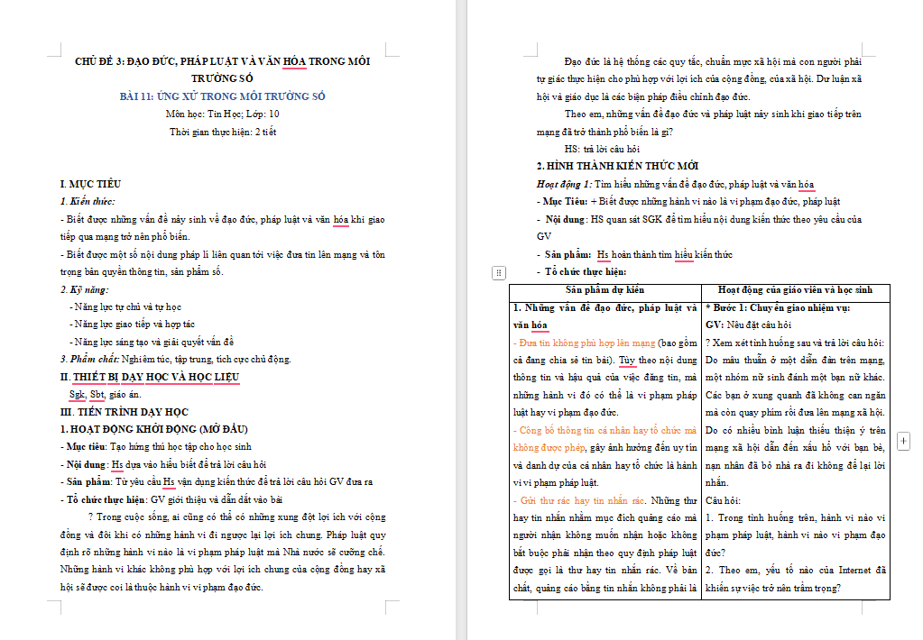 Giáo án PowerPoint Tin học 10 Bài 11