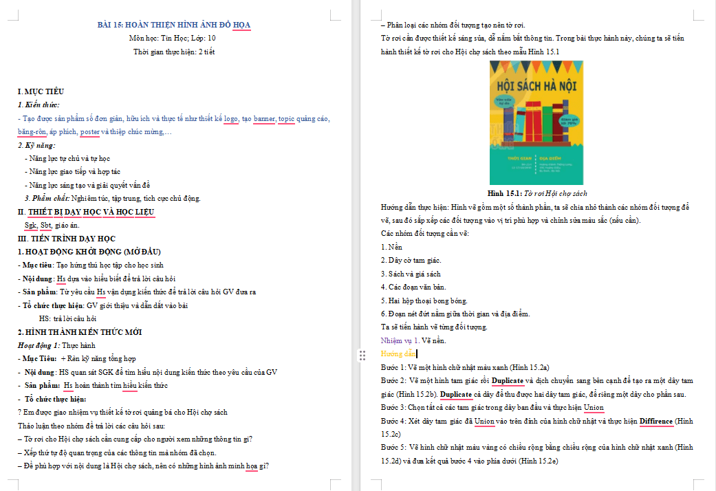 Giáo án PowerPoint Tin học 10 Bài 15