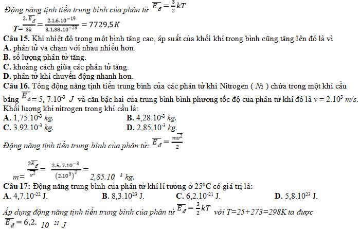 Áp suất khí theo mô hình động lực phân tử