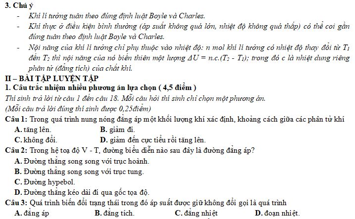 Bài tập Định luật Charles