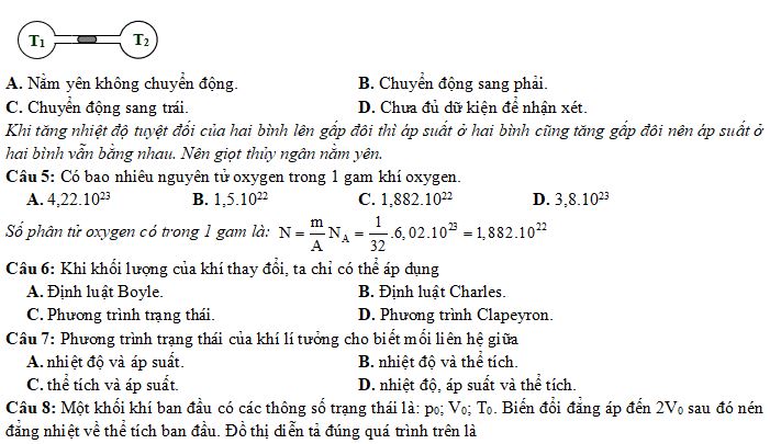 Bài tập về khí lí tưởng