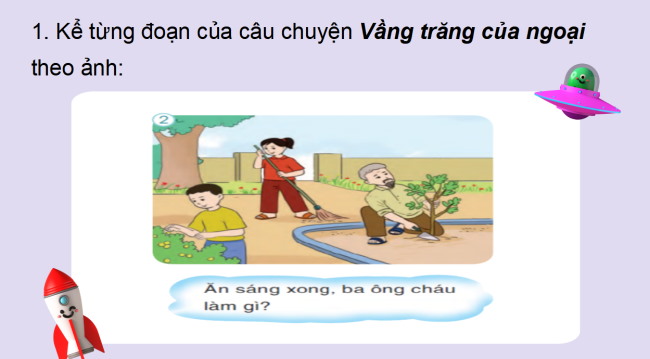 PowerPoint Tiếng Việt 2 Bài 13: Kể chuyện đã học Vầng trăng của ngoại