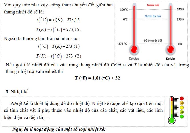 Bài tập Nhiệt độ - Thang nhiệt độ - Nhiệt kế