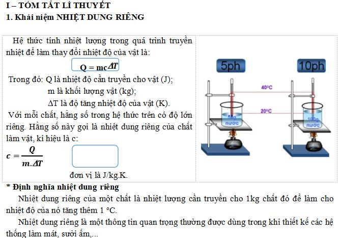 Bài tập Nhiệt dung riêng