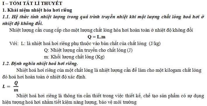 Bài tập Nhiệt hóa hơi riêng