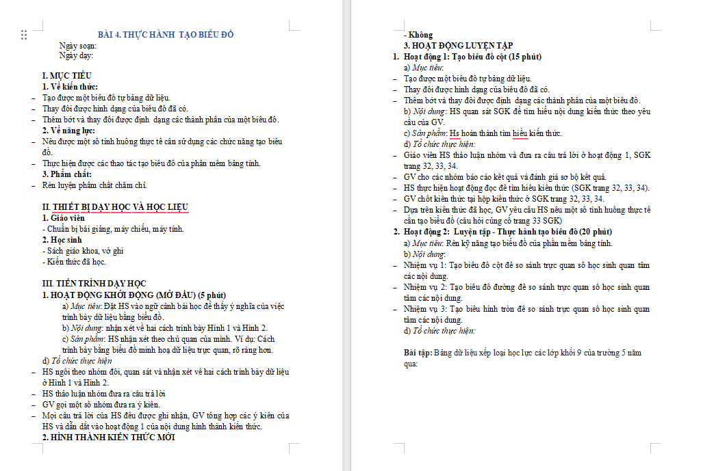 Giáo án PowerPoint Tin học 8 Bài 4: Thực hành tạo biểu đồ