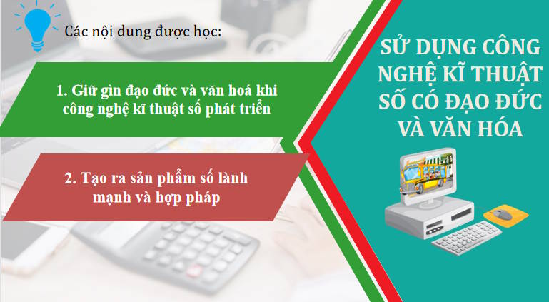 Sử dụng công nghệ kĩ thuật số có đạo đức và văn hóa