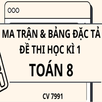 Ma trận, bảng đặc tả đề thi học kì 1 Toán 8 theo CV 7991 sách Kết nối