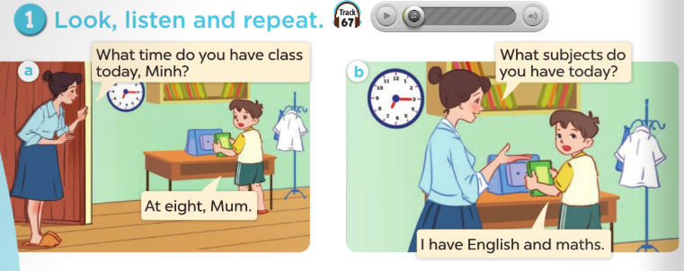 Sách tiếng Anh 4 unit 7 Our timetables lesson 1 minh họa 1