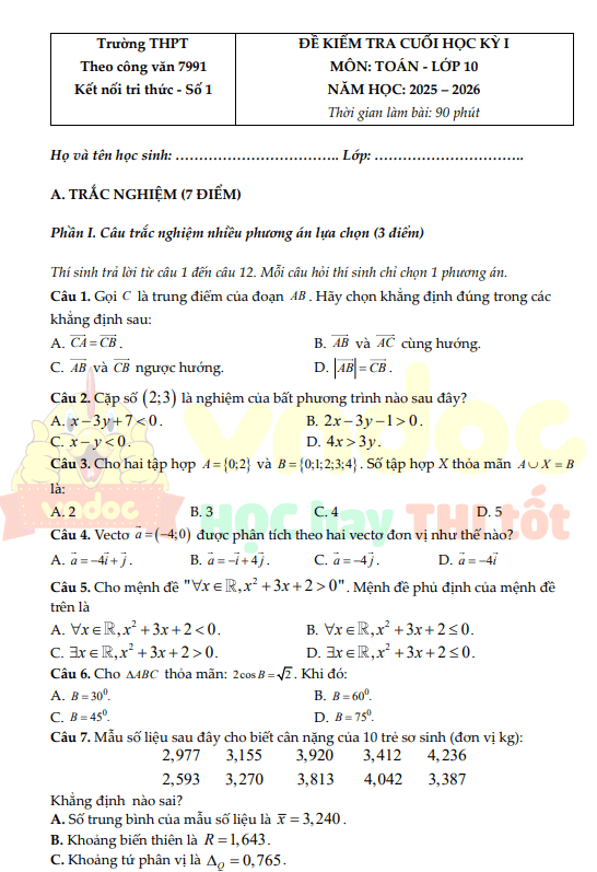 Bo de thi HK1 Toan 10 Ket noi tri thuc 11*829600