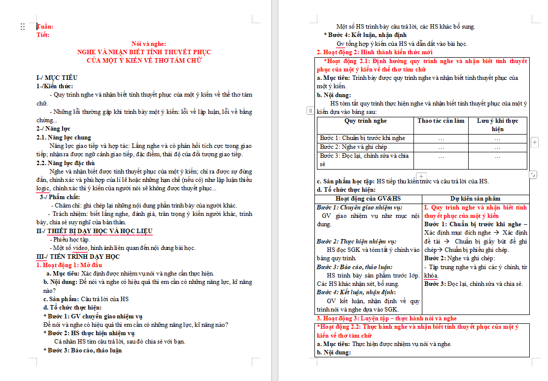 Giáo án PowerPoint Ngữ văn 9 Bài 7 Nghe và nhận biết tính thuyết phục của một ý kiến về thơ tám chữ