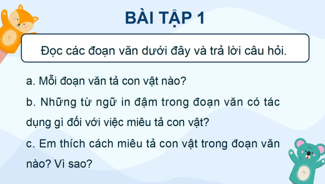 PowerPoint Tiếng Việt 4 Bài 27: Luyện viết đoạn văn miêu tả con vật
