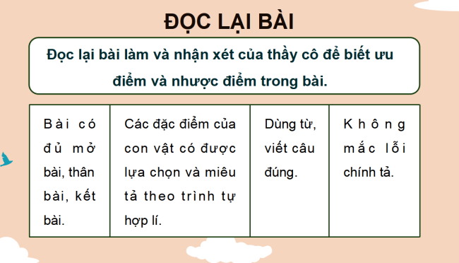 PowerPoint Tiếng Việt 4 Bài 30: Trả bài văn miêu tả con vật