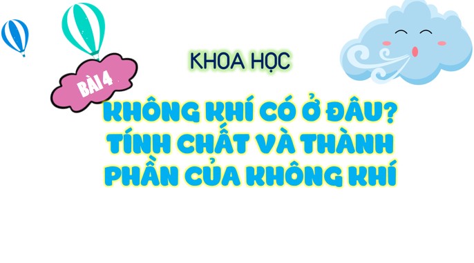 PowerPoint Khoa học 4 Không khí có ở đâu? Thành phần và tính chất của không khí