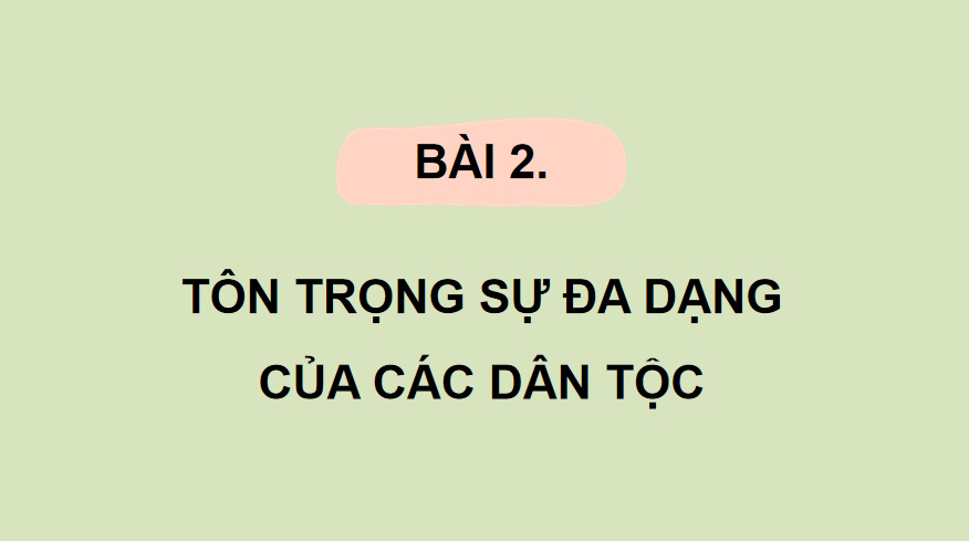 Tôn trọng sự đa dạng của các dân tộc