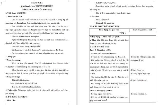 Giáo án Tiếng Việt 3 Bài 3: Nghe - viết Cậu học sinh mới
