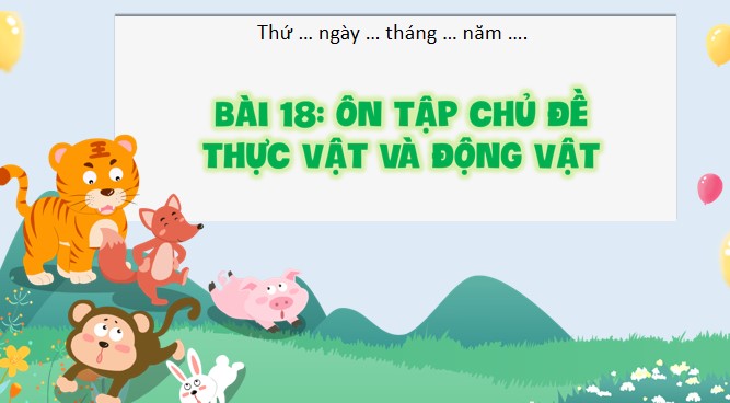 PowerPoint Khoa học 4 Ôn tập chủ đề Thực vật và động vật