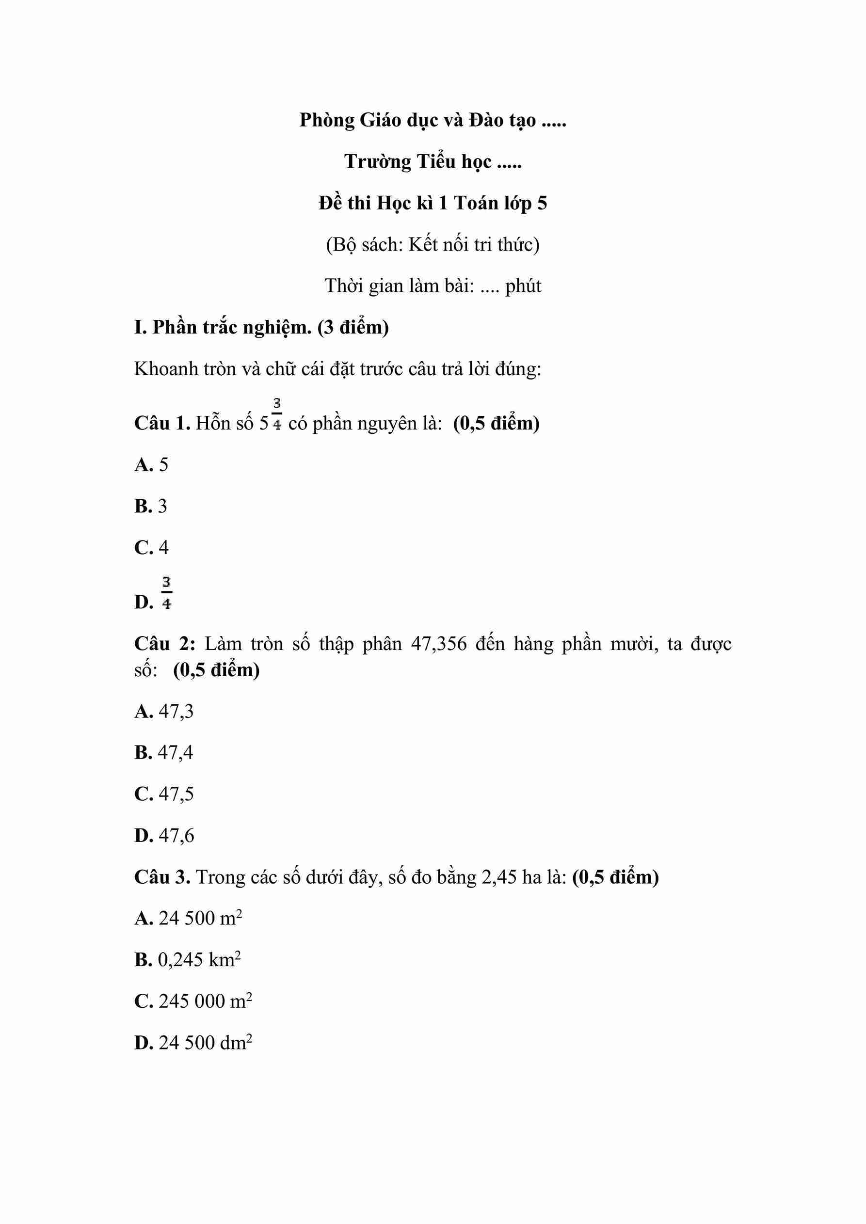 De thi hoc ki 1 mon Toan lop 5 KNTT de 11 hinh anh 0*833713