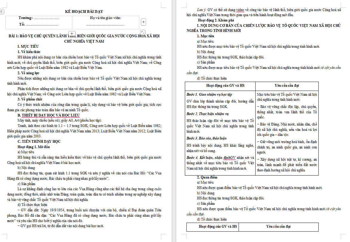 Giáo án PowerPoint Giáo dục Quốc phòng 11 Bài 1