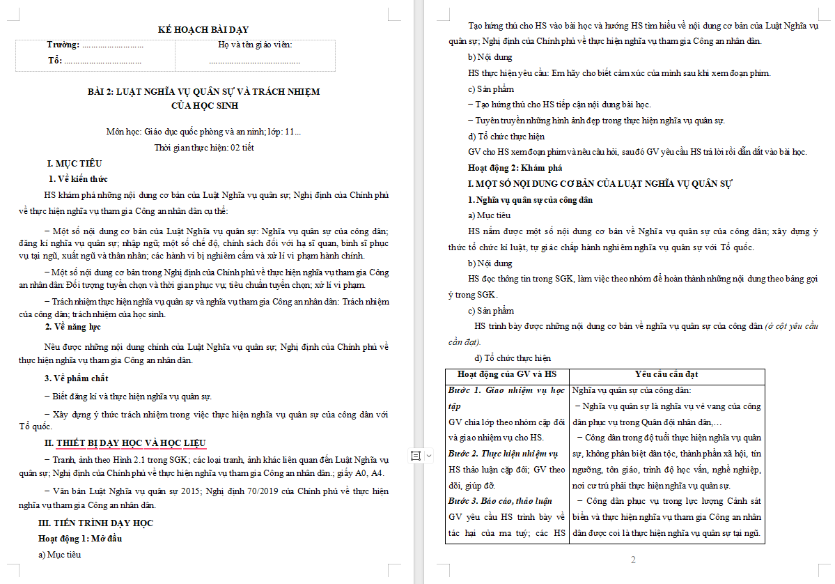 Giáo án PowerPoint Giáo dục Quốc phòng 11 Bài 2