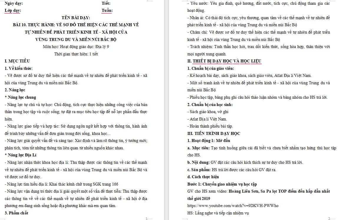 KHBD Địa lí 9 CTST Bài 10: Thực hành