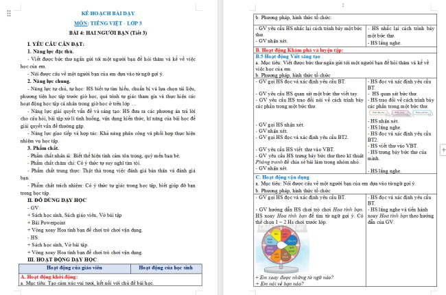 Giáo án Tiếng Việt 3 Bài 4: Luyện tập viết thư cho bạn bè