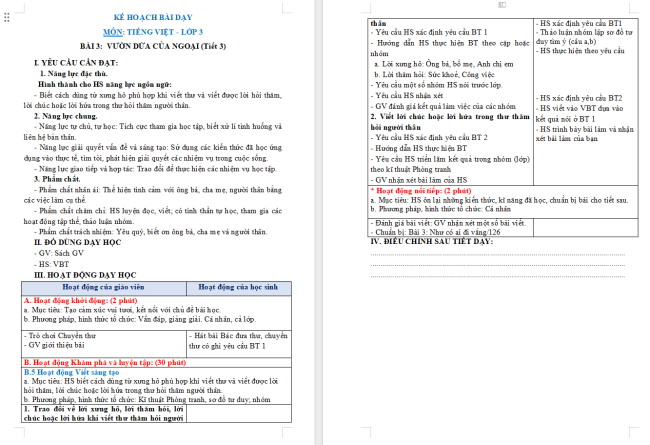 Giáo án Tiếng Việt 3 Bài 2: Viết thư cho người thân