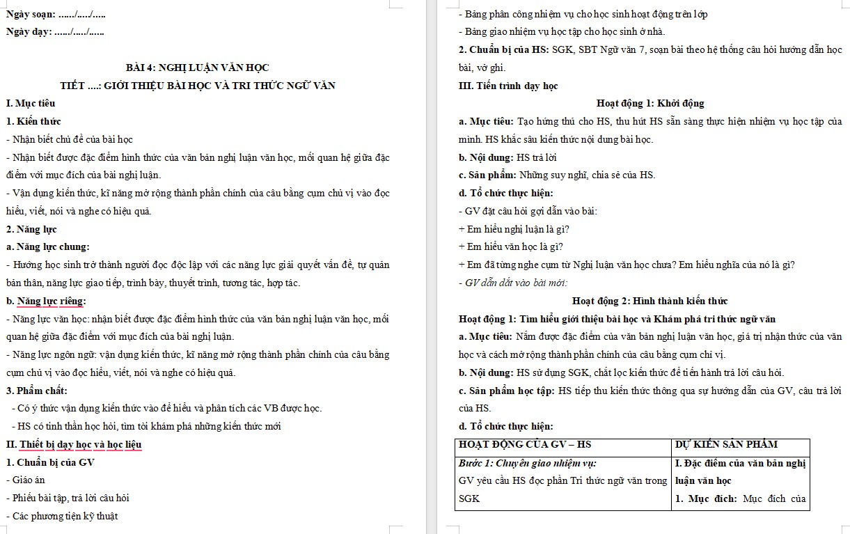 KHBD Ngữ văn 7 Bài Kiến thức ngữ văn trang 83 Cánh Diều