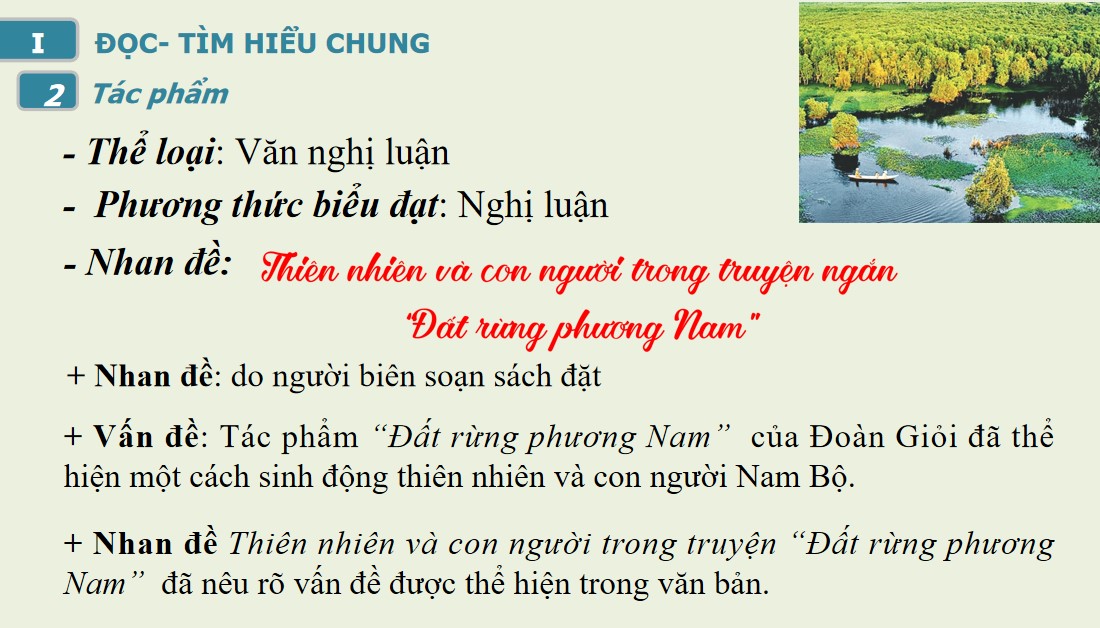 Giáo án PPT Văn 7 Cánh Diều Bài Thiên nhiên và con người trong truyện “Đất rừng phương Nam”