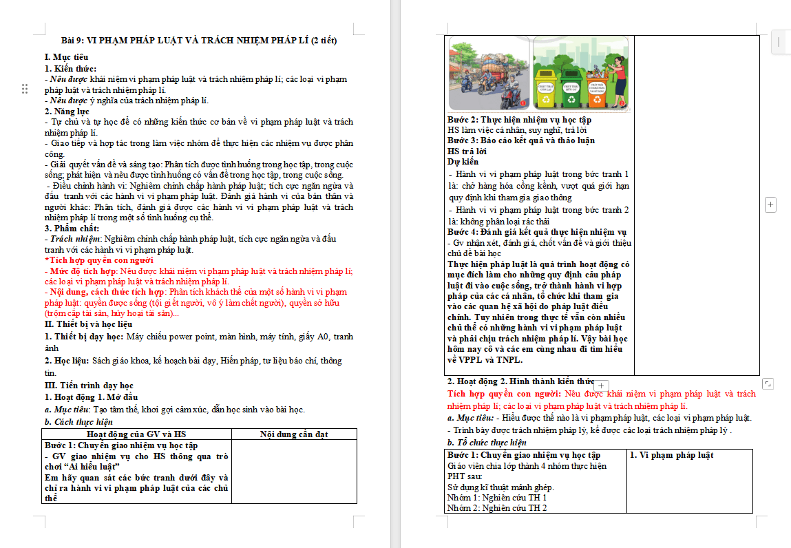 Giáo án Giáo dục công dân 9 Bài 9 Cánh diều