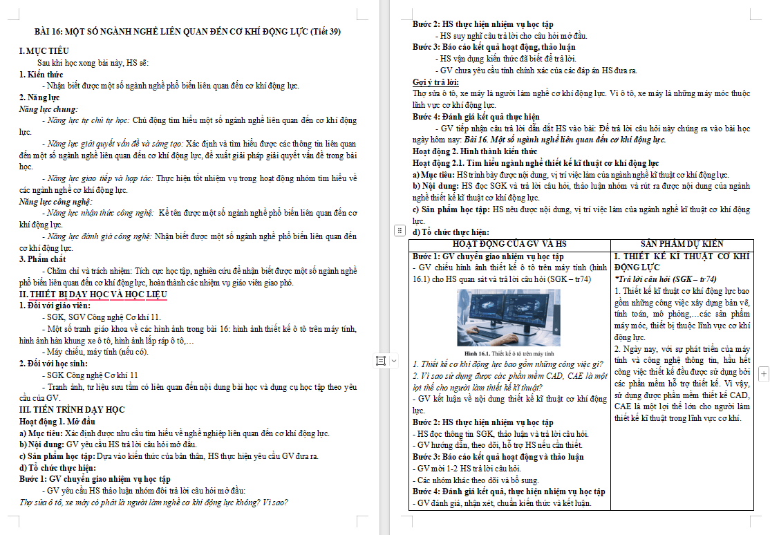 Giáo án PowerPoint Công nghệ 11 Bài 16