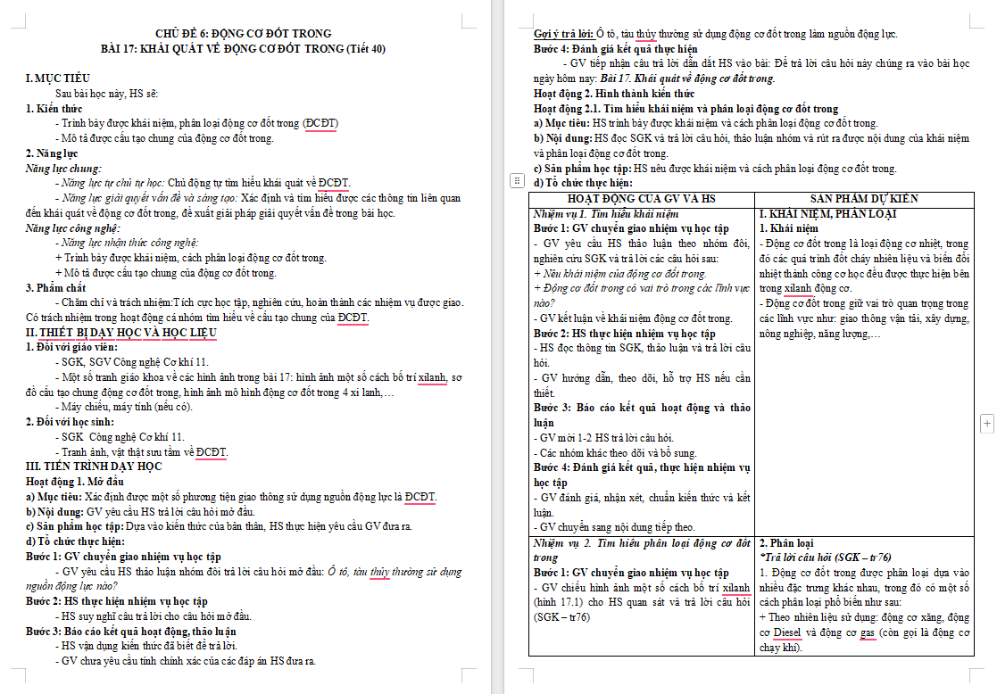 Giáo án PowerPoint Công nghệ 11 Bài 17