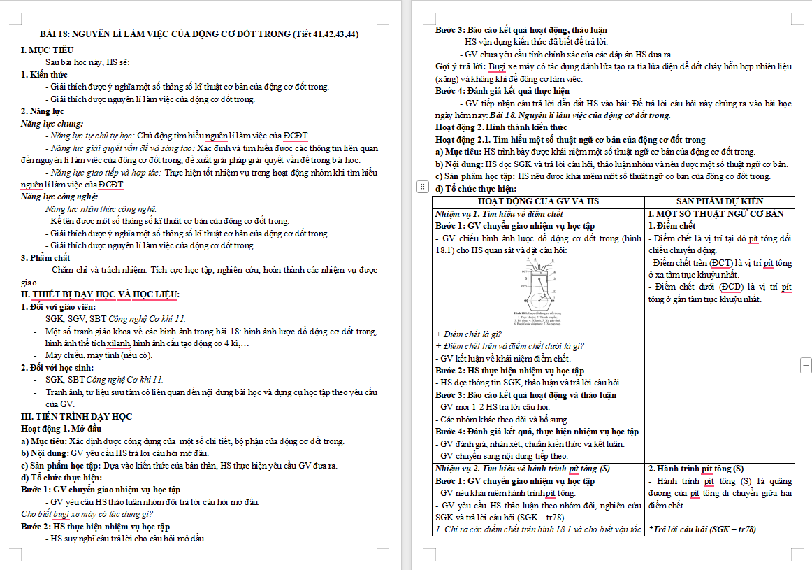 Giáo án PowerPoint Công nghệ 11 Bài 18