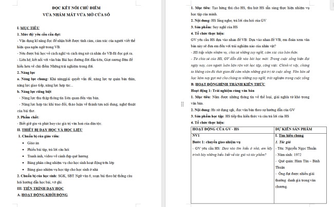 Giáo án Văn 6 Bài 4: Vừa nhắm mắt vừa mở cửa sổ