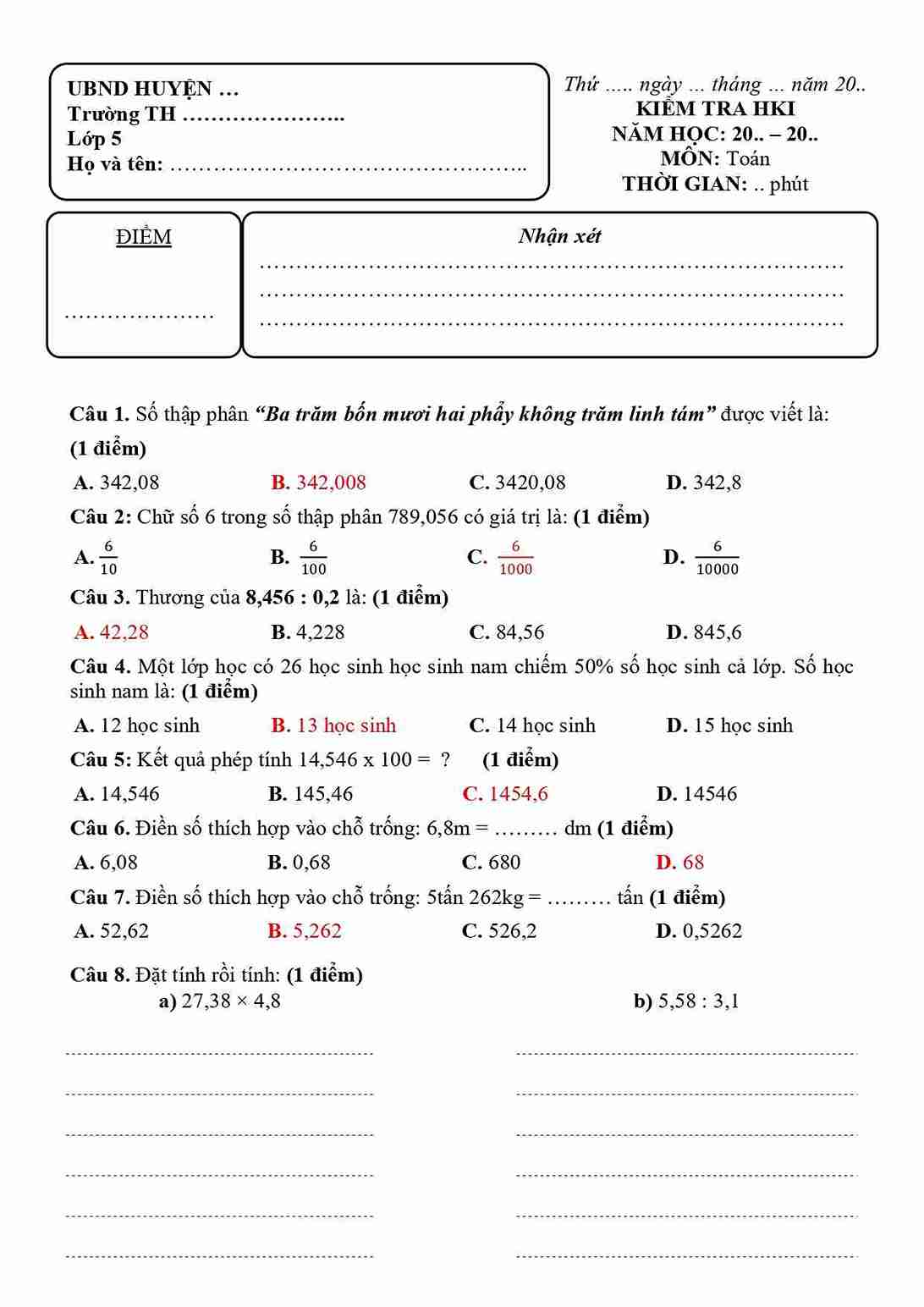 De thi hoc ki 1 Toan lop 5 CD De so 5 1*838378