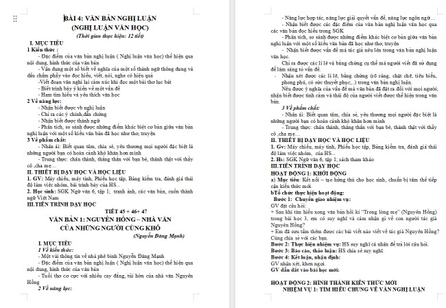 Giáo án Văn 6 Bài 4: Nguyên Hồng - nhà văn của những người cùng khổ