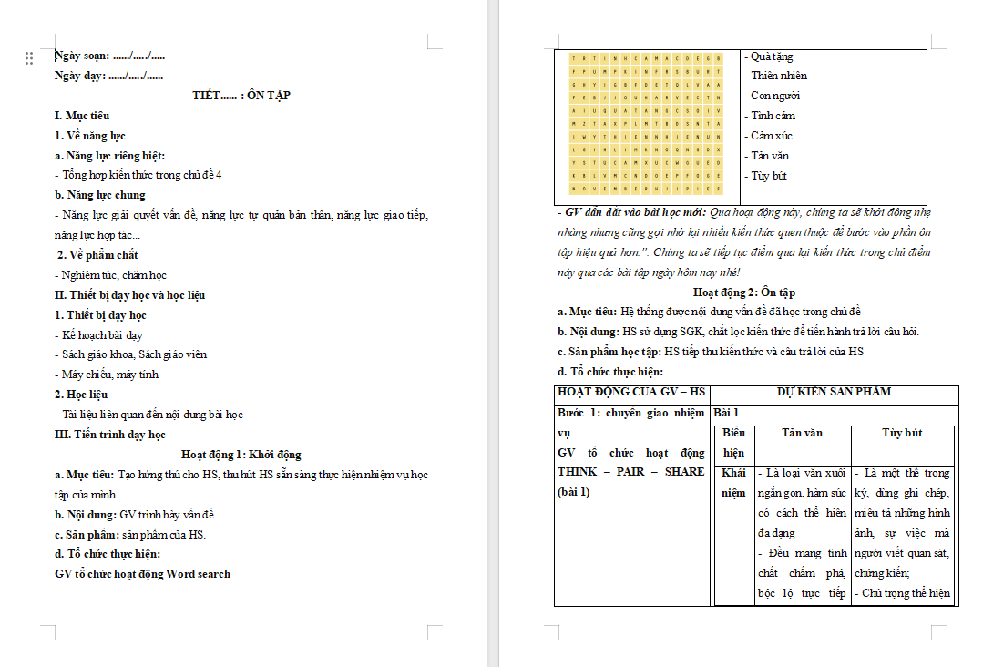 Ngữ văn 7 Bài 4: Ôn tập