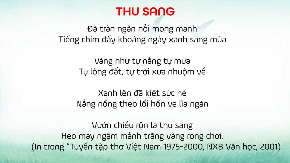 Ngữ văn 7 Bài 4: Thu sang
