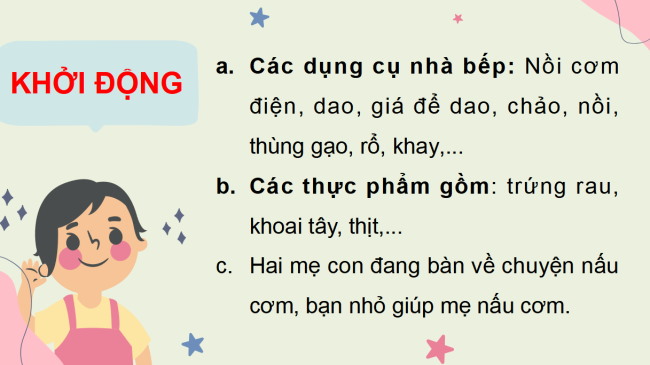 PowerPoint Tiếng Việt 3 Bài 6: Tập nấu ăn