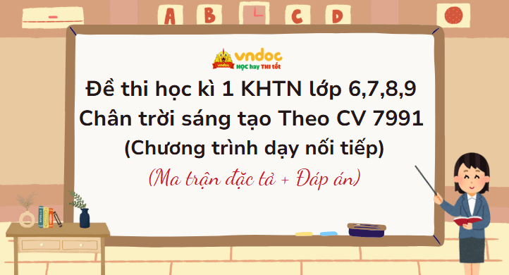 Bộ đề thi học kì 1 KHTN 6, 7, 8, 9 Chân trời sáng tạo Theo CV 7991 (Dạy nối tiếp)